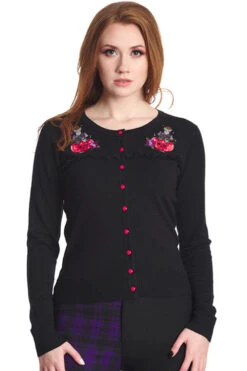 Banned RIP Emboridered Cardigan With Poison Bottles