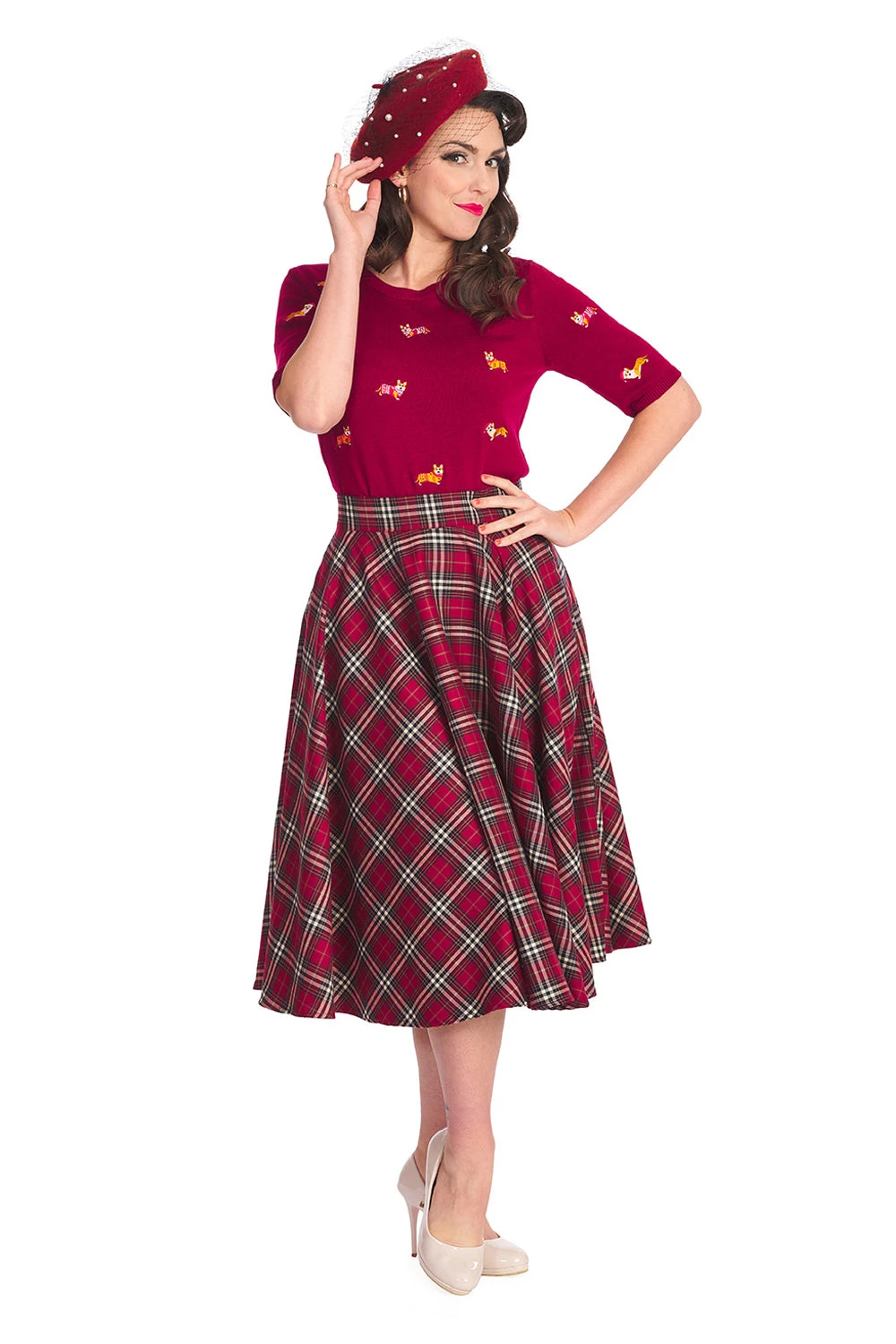 Banned The Queens Corgi Top In Burgundy Christmas - Image 6