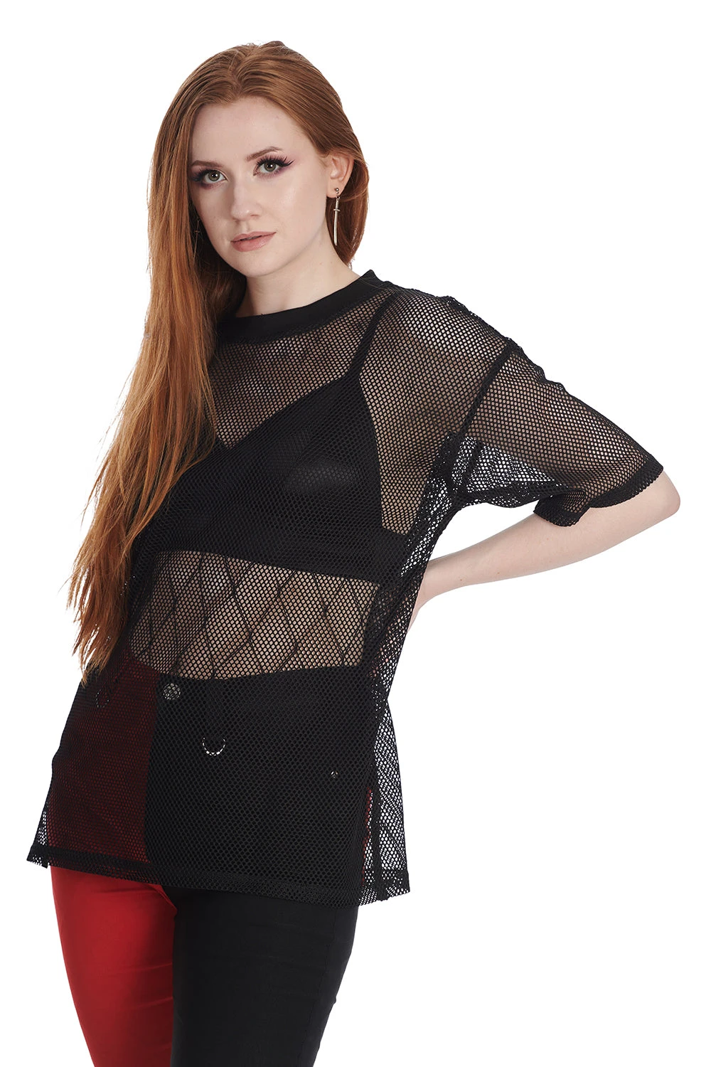 Banned Mesh Magic Long Oversized Top Goth - Image 2