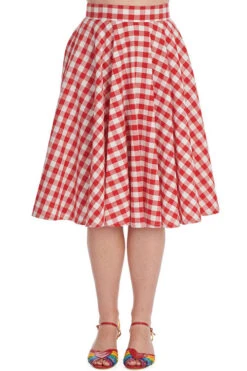 Banned Picnic By The Sea Swing Skirt Red Gingham