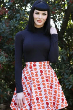 Retrolicious Mock Turtleneck Top In Plain Black