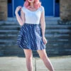 Retrolicious Skater Skirt In "Let's Phase It" Print