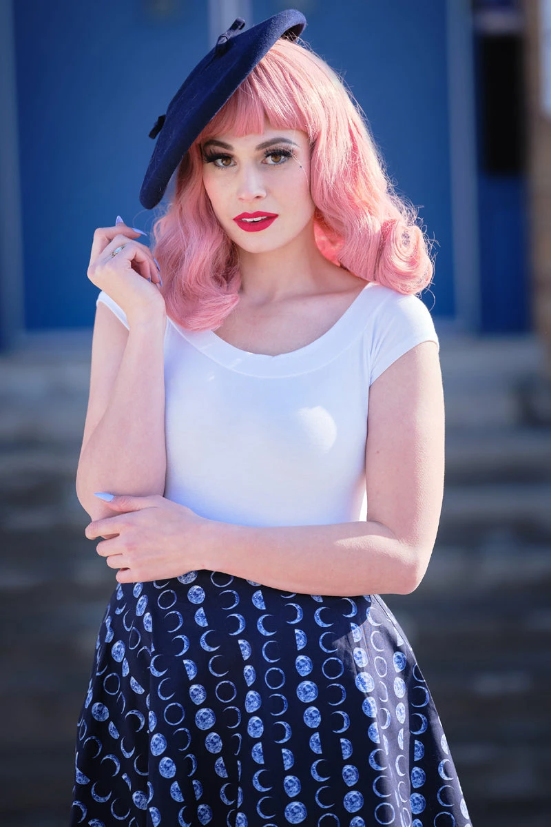 Retrolicious Skater Skirt In "Let's Phase It" Print - Image 4
