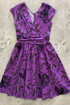 Retrolicious Greta Dress In Haunted House Print