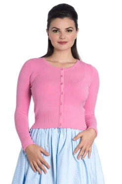 Hell Bunny Paloma Cardigan In Candy Pink