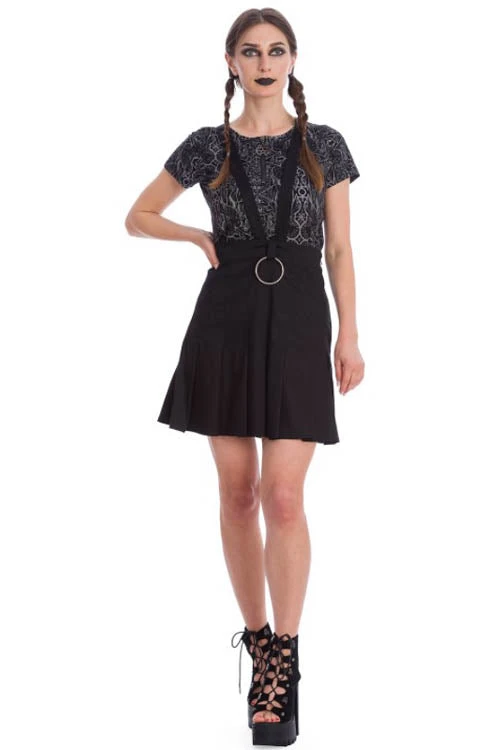 Banned Dark Dreams Pleated Pinafore Skirt - Image 3