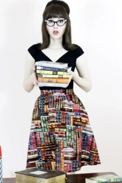 Retrolicious A-Line Skirt In Don't Judge A Book By Its Cover