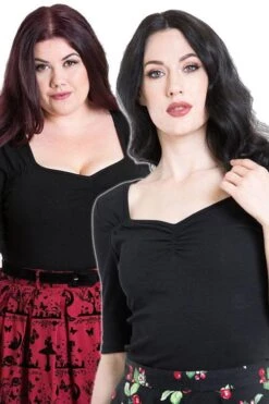 Hell Bunny Philippa Top In Black