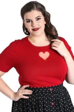 Hell Bunny Heart Top In Red
