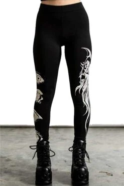 Killstar Insomnia Printed Leggings Eyes And Reaper