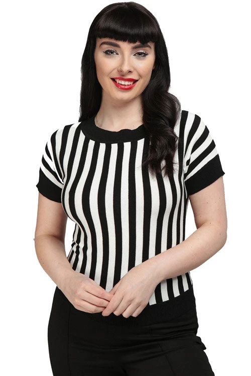 Collectif Joy Knit Top In Beetle Stripe