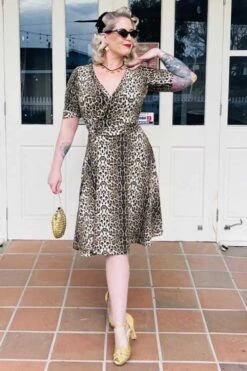 Dolly & Dotty Matilda Wrap Dress In Leopard Print