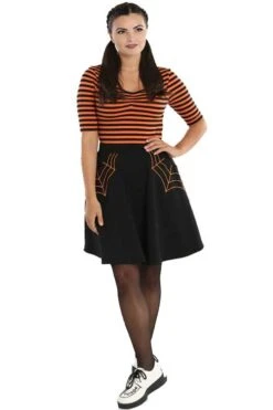 Hell Bunny Miss Muffet Skater Skirt With Orange Details