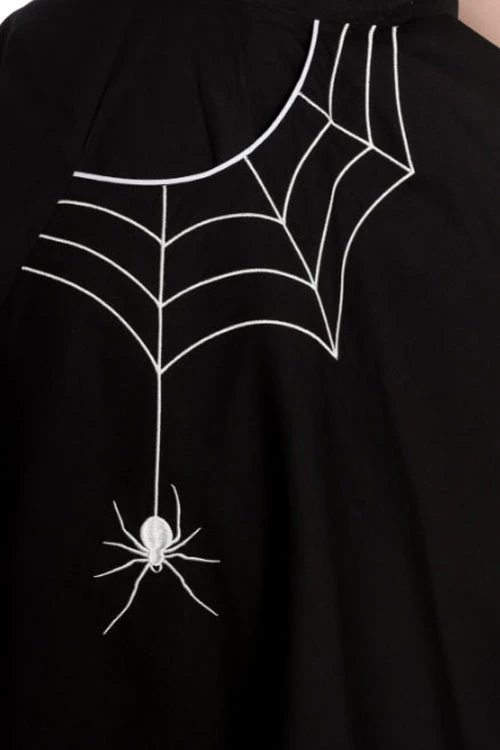 Hell Bunny Miss Muffet 50's Skirt In Black With White Trims - Image 6