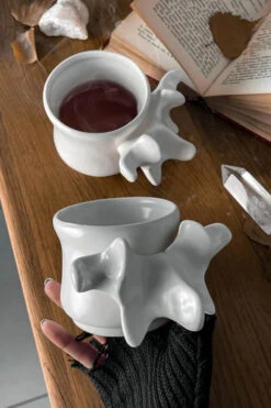 Killstar Ossuary Stackable Cups Set Of 2 Simulated Spine Bones