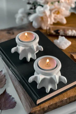 Killstar Ossuary Tealight Holders Set Of 2 Simulated Spine Bones