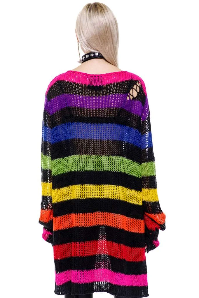Killstar Over The Rainbow Punk Knit Sweater - Image 3