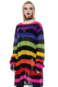 Killstar Over The Rainbow Punk Knit Sweater