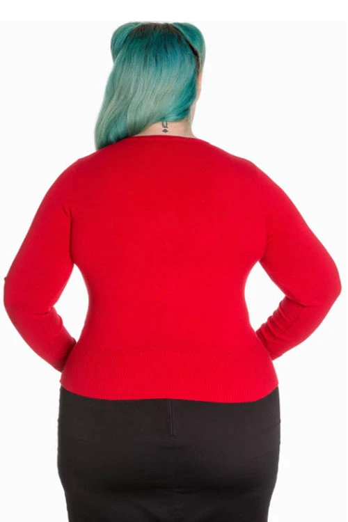 Hell Bunny Paloma Cardigan In Red - Image 2