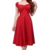 Collectif Dolores Doll Classic Cotton Swing Dress In Red Christmas Party Time