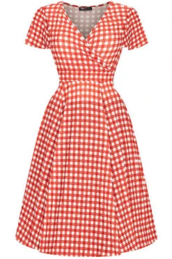 Lady Vintage Lyra Dress In Heart Gingham