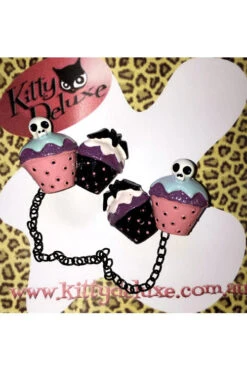 Kitty Deluxe Cardigan Clips In Spooky Cupcake Design
