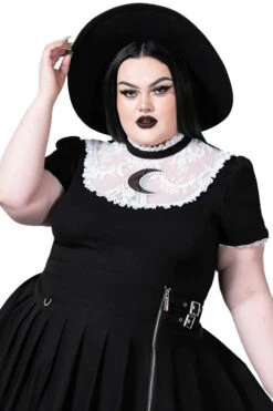 Killstar Wish Upon A Moon Top Lace And Crescent Moon Detail