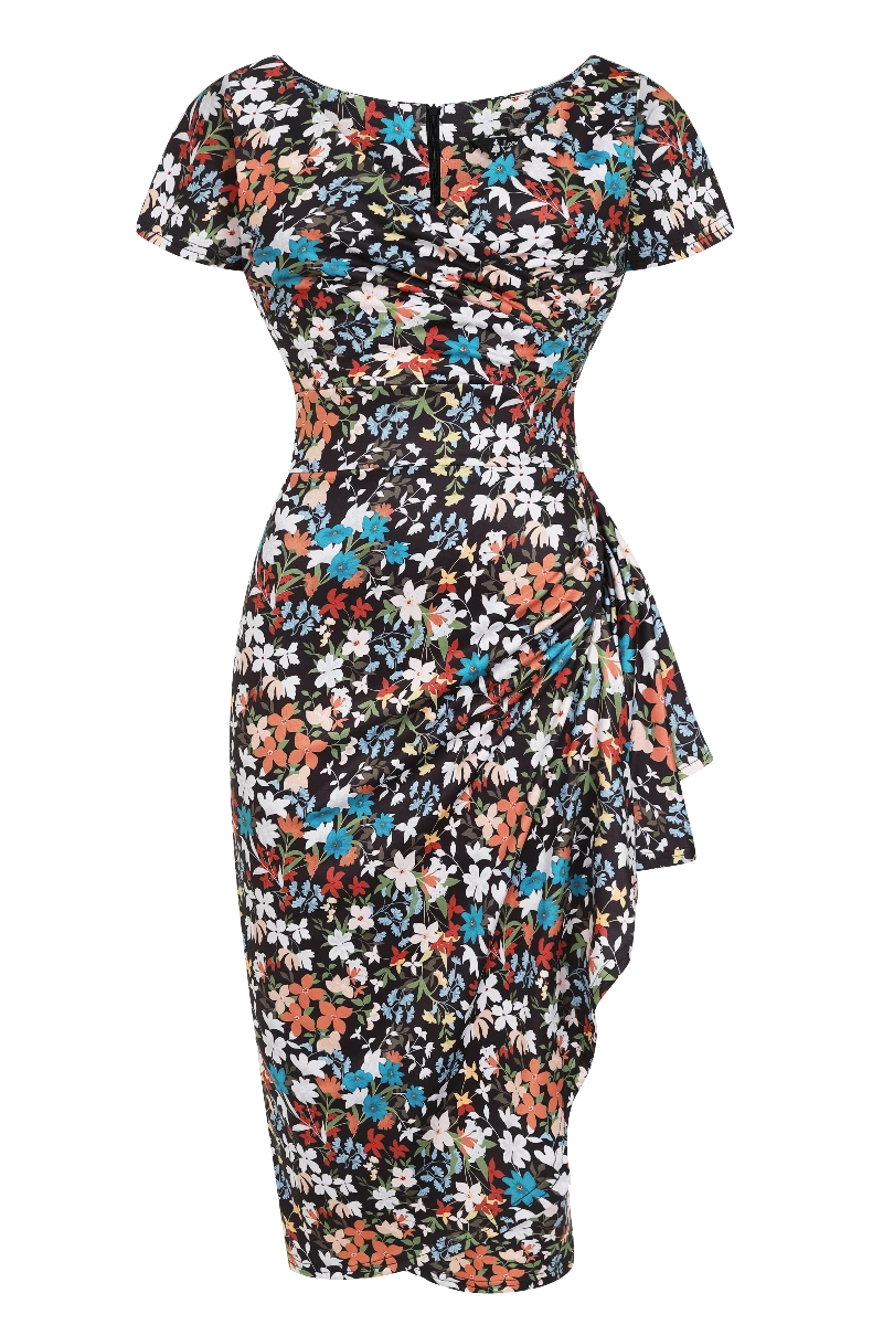 Lady Vintage Elsie Dress In Twilight Floral - Image 4