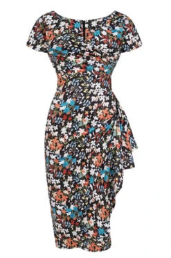 Lady Vintage Elsie Dress In Twilight Floral