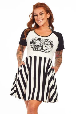 Sourpuss Raglan Dress In Haunted House Design