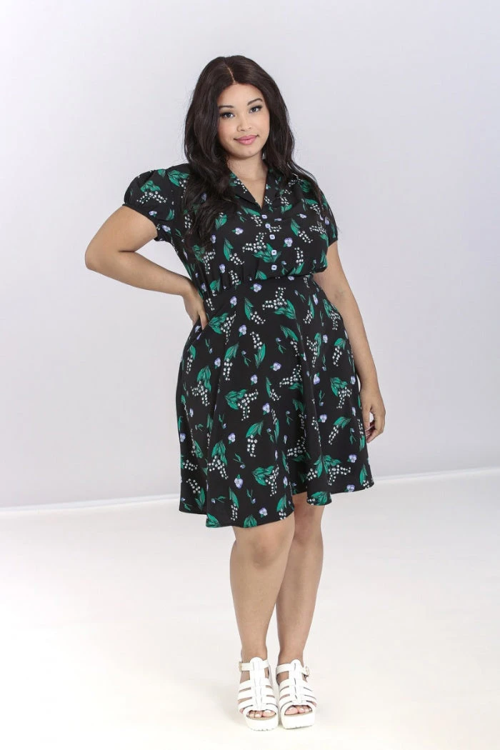 Hell Bunny Good Luck Dress Black Floral - Image 7