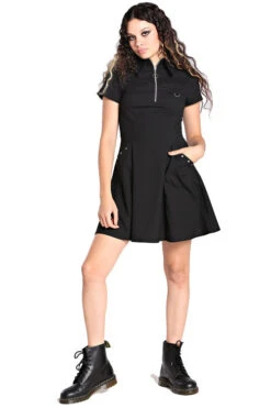 Hell Bunny Tifa Dress Goth Punk Grunge Zips