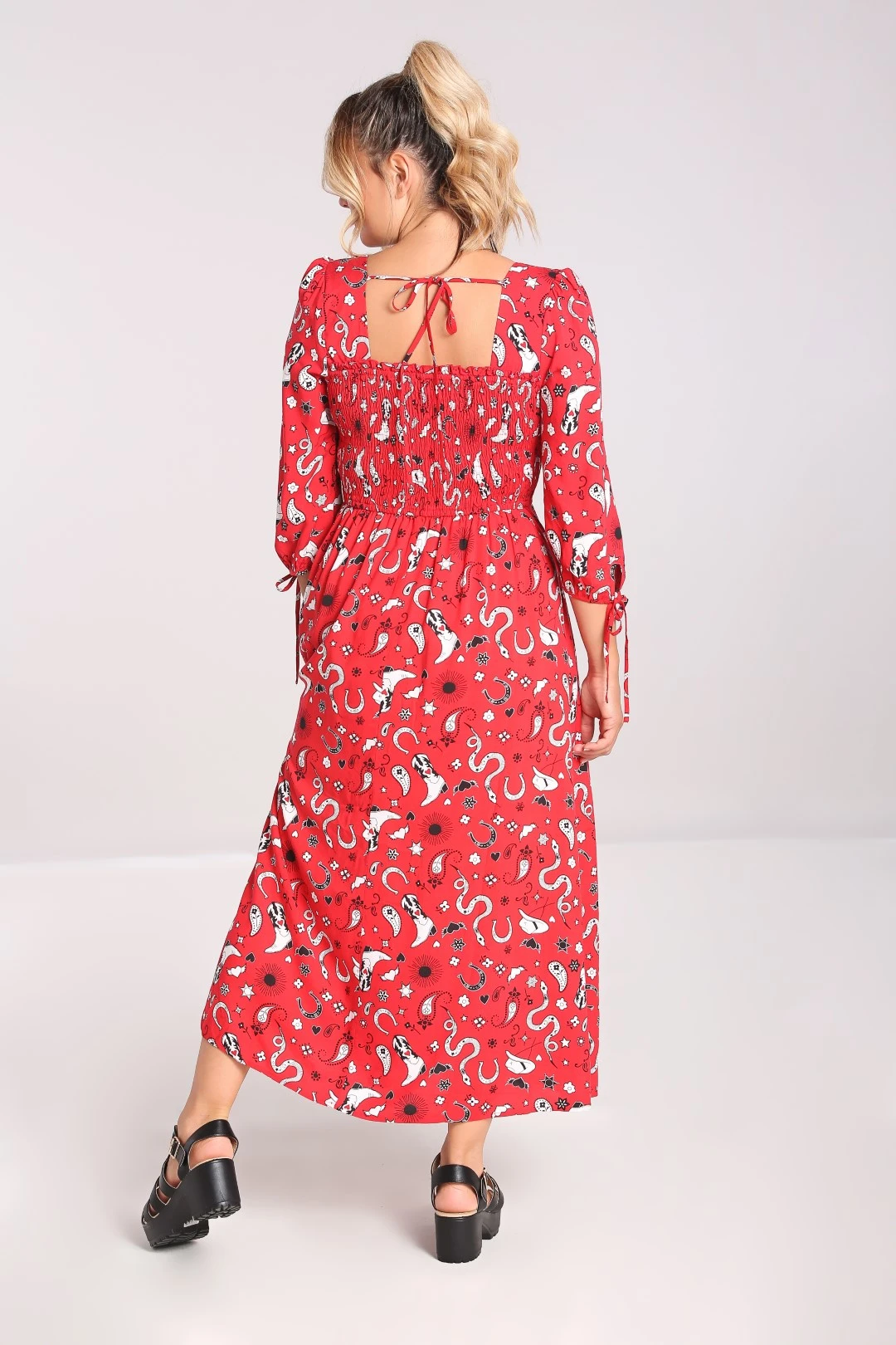 Hell Bunny Emmylou Maxi Dress Western Print - Image 3