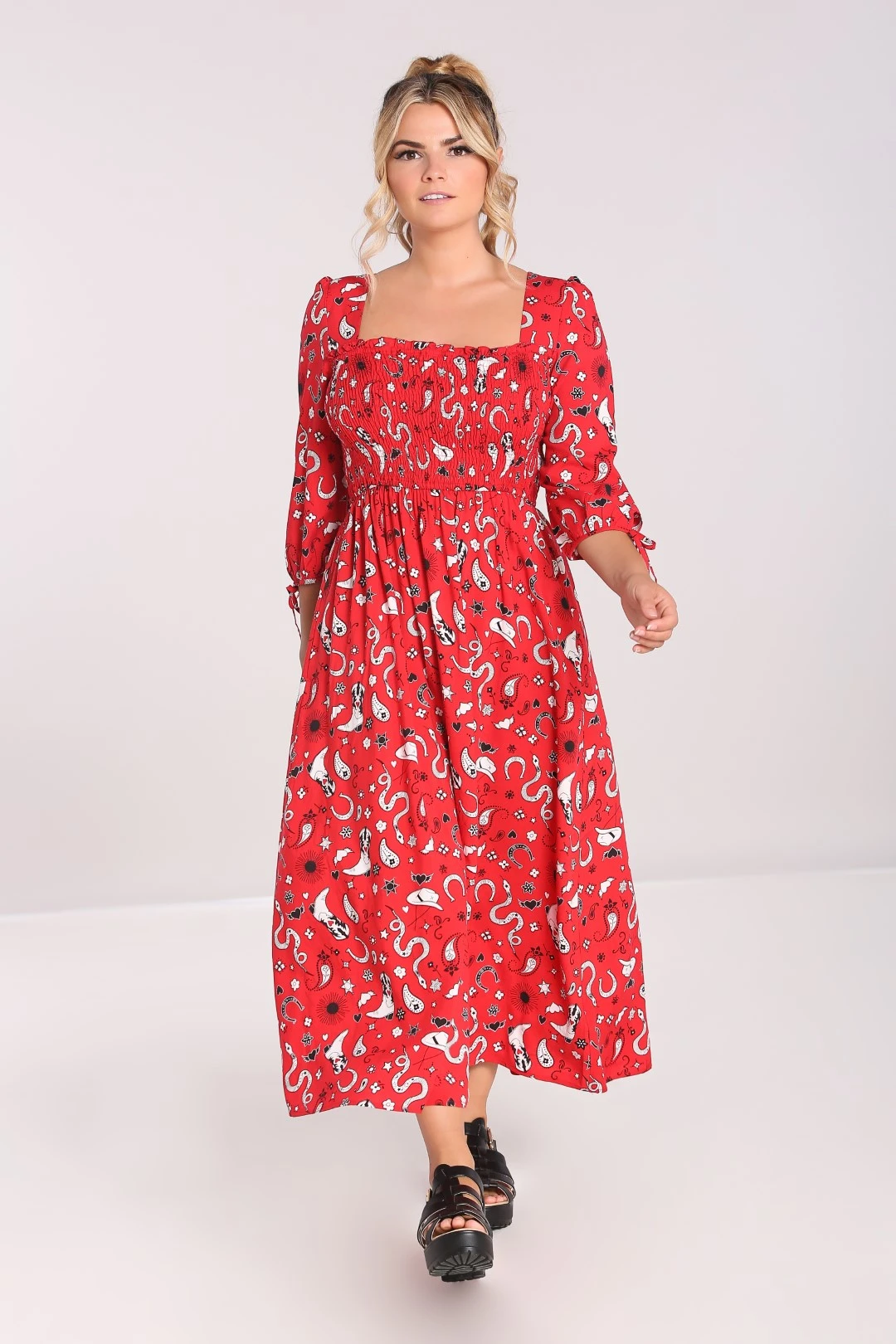 Hell Bunny Emmylou Maxi Dress Western Print - Image 5