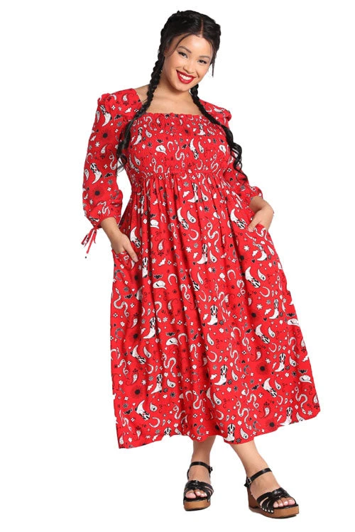 Hell Bunny Emmylou Maxi Dress Western Print