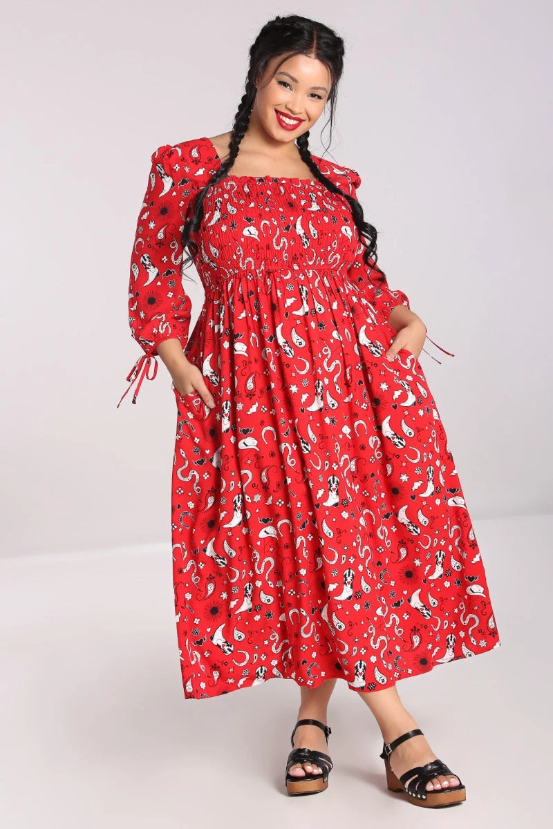 Hell Bunny Emmylou Maxi Dress Western Print - Image 6
