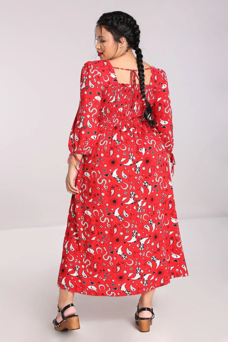 Hell Bunny Emmylou Maxi Dress Western Print - Image 7