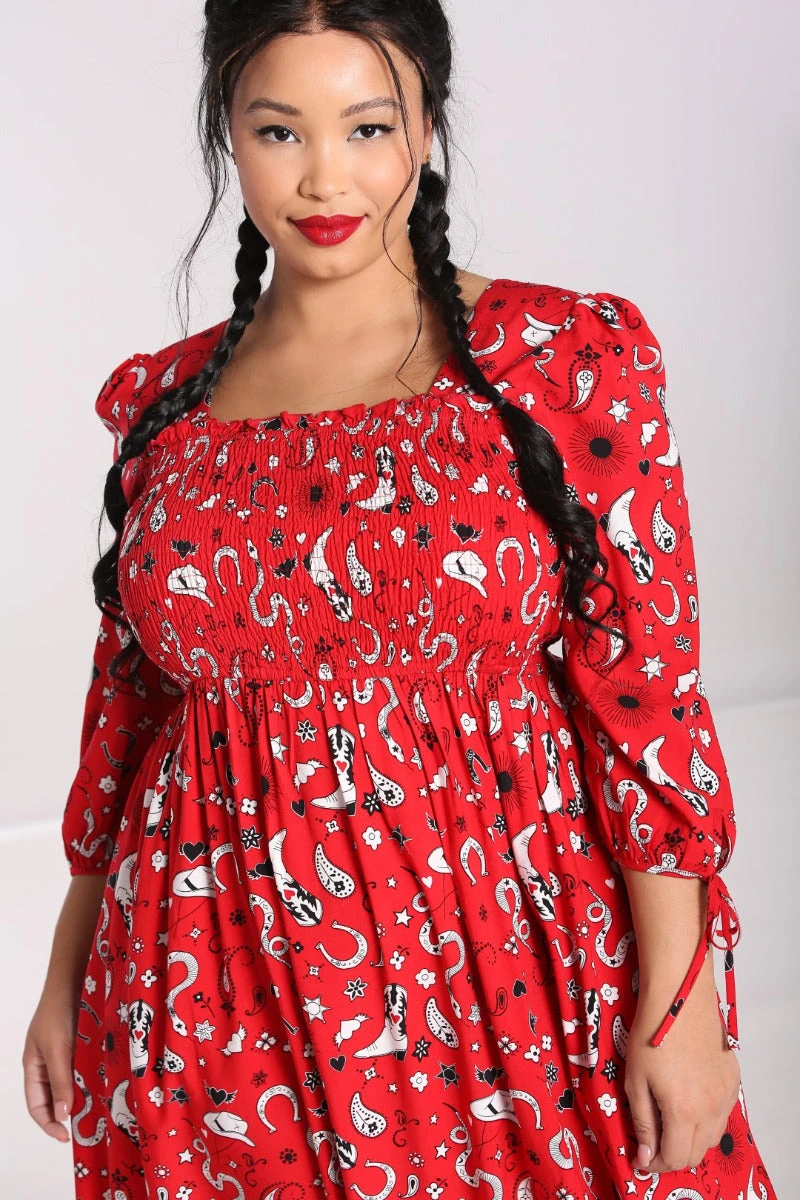 Hell Bunny Emmylou Maxi Dress Western Print - Image 8