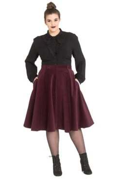 Hell Bunny Jefferson Skirt In Wine
