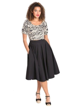 Hell Bunny Abi 50's Skirt In Black