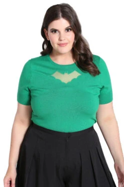 Hell Bunny Bat Top In Green