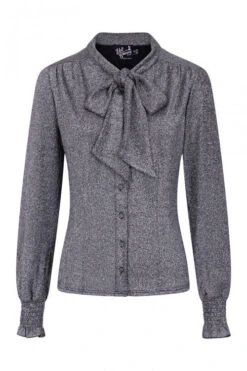 Hell Bunny Haze Blouse In Silver
