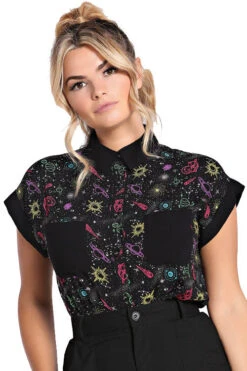 Hell Bunny Andromeda Blouse Shirt Space