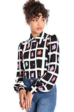 Hell Bunny Oopsie Daisy Long Sleeve Blouse