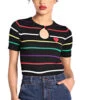Hell Bunny Evangelista Top Rainbow Stripe Knitted