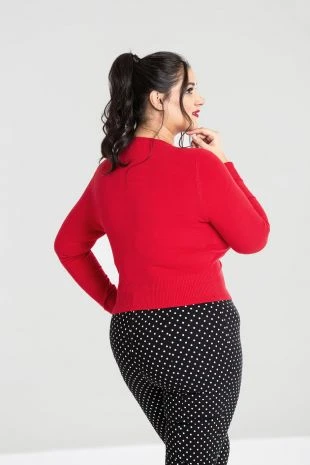 Hell Bunny Paloma Cardigan In Red - Image 4