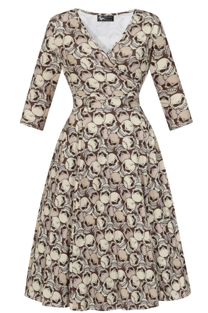 Lady Vintage Lyra Dress In Skulltastic