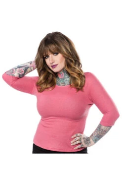 Sourpuss Audrey Rose Top In Rose Pink